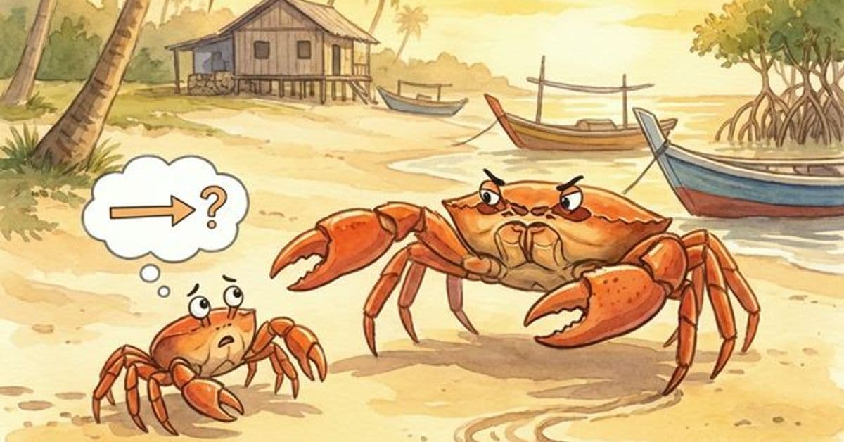 Ketam menyuruh anaknya berjalan betul